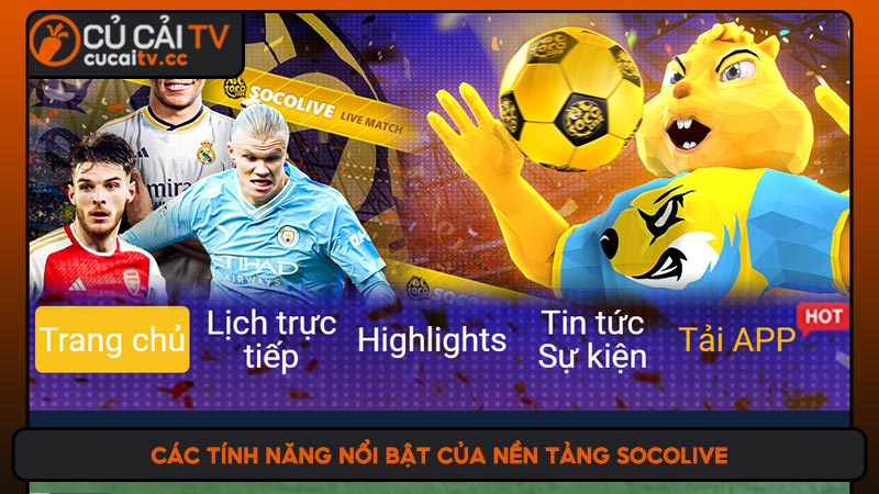 Các tính năng nổi bật của nền tảng Socolive