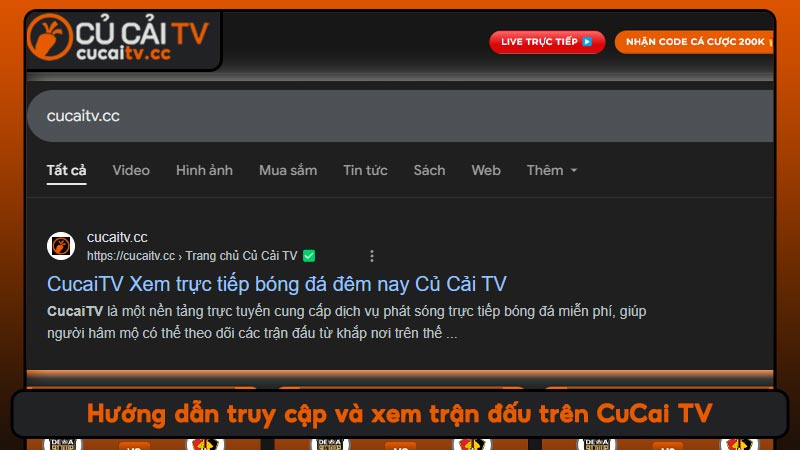 Hướng dẫn truy cập và xem trận đấu trên CuCai TV